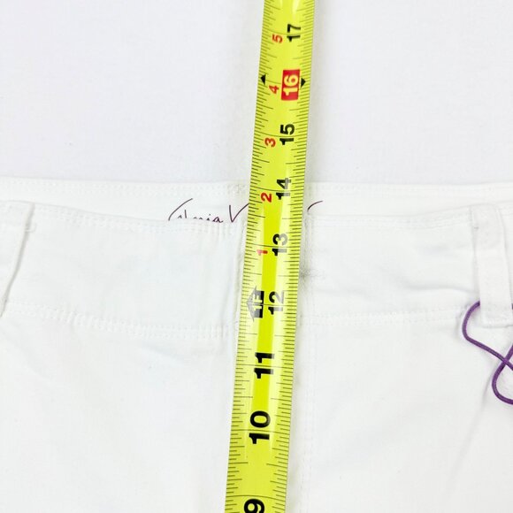 Gloria Vanderbilt Women's Shape Effect Tummy Sculp White Culotte Pants Size 14 - Picture 9 of 11